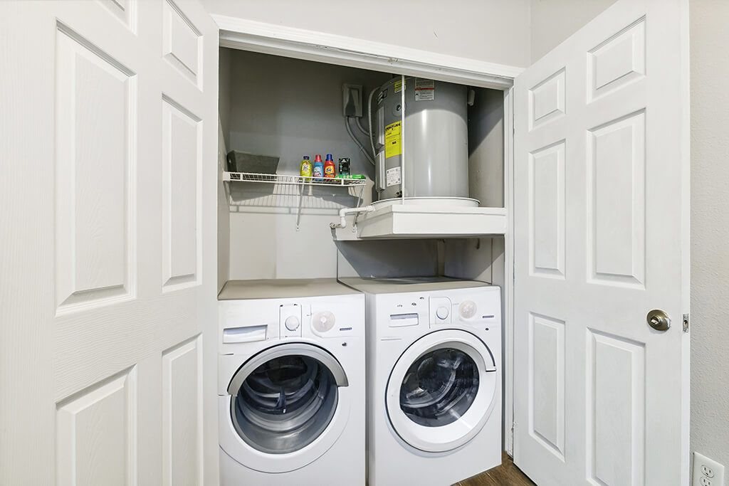 In unit washer and dryer at Almeda Park Apartments in Houston TX